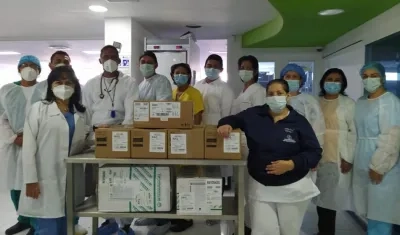 Donación de los ventiladores que fueron entregados BAQatón y la Fundación Santo Domingo.