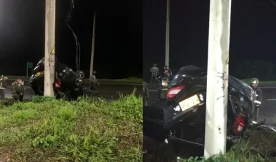 Así quedó el vehículo tras el accidente.