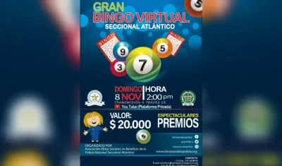 Promoción del bingo virtual. 