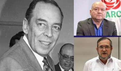 Álvaro Gómez, líder conservador asesinado. 'Carlos Lozada', senador de las FARC y Rodrigo Londoño.