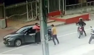 Momento en que se presentó el atraco. 