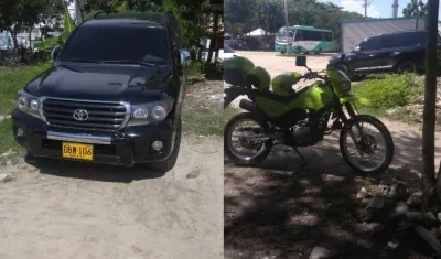 La camioneta hallada abandonada en Villa Muvdi. 