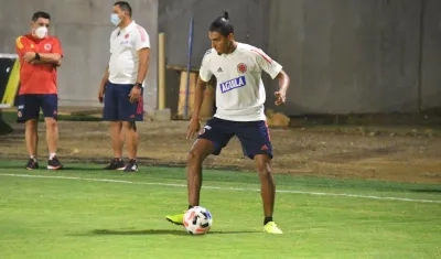 Gabriel Fuentes en la concentración de Colombia. 
