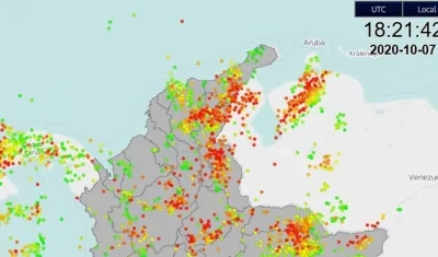 Imagen del Ideam sobre el pronóstico en la Región Caribe.