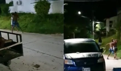 Momento de la golpiza a la joven. 