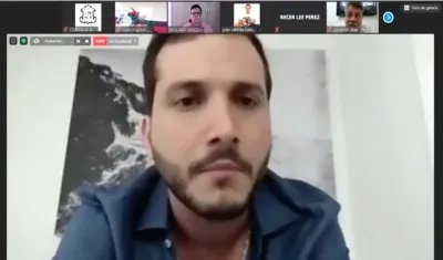 El Concejal Samir Radi Chemás, durante la sesión virtual.