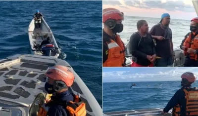 Los pescadores rescatados a 12 millas náuticas de cabo San Juan, en el Magdalena.
