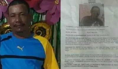 La familia de Alexander Ovidio Gómez Sanjuan había puesto la denuncia de su desaparición en la Fiscalía.