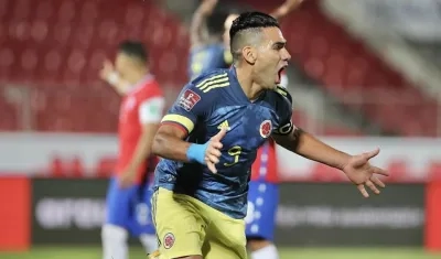 El 'Tigre' Falcao García celebra el gol del empate. 