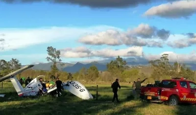 Imagen del accidente del avión en Ubaté.