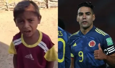 El niño narrador y Falcao García.