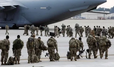 Tropas de Estados Unidos a su llegada a Colombia.
