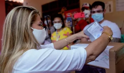 La presidenta interina de Bolivia, Jeanine Áñez.