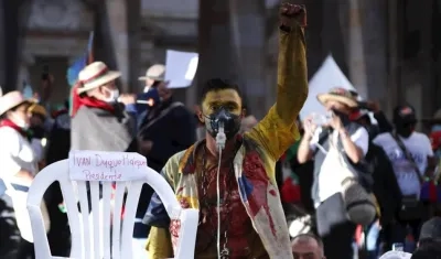 Una de las imágenes en la Plaza de Bolívar.