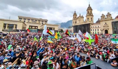 Minga Indígena en la Plaza de Bolívar