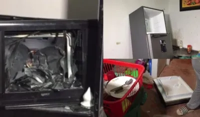 Los enseres destruidos por la expareja de la mujer. 