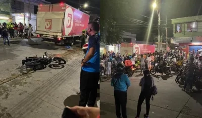 Lugar donde ocurrió el accidente de tránsito.