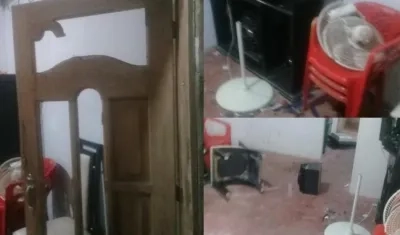 Así quedó parte de la vivienda tras el ataque del hombre en la noche del lunes. 