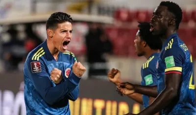 James Rodríguez, Juan Cuadrado y Davinsón Sánchez.