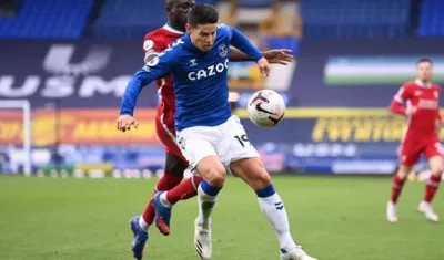 James Rodríguez en acción.