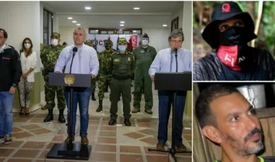 La muerte de alias 'Uriel' fue confirmada por el Presidente, el Fiscal y el Ministro de Defensa desde Quibdó.