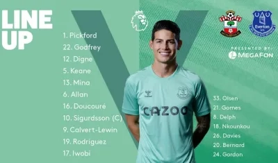 Esta es la nómina del Everton.