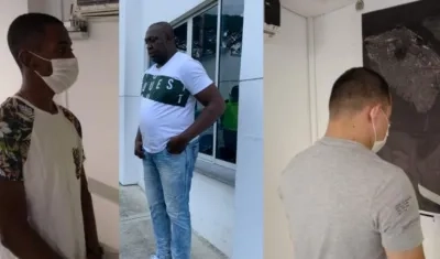 Los tres policías capturados y que fueron imputados por la Fiscalía. 