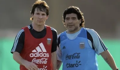 Lionel Messi y Diego Maradona.