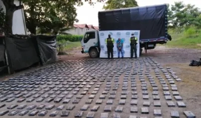 Droga incautada en el departamento de Sucre. 