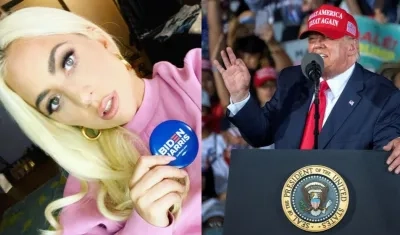 Lady Gaga y Donald Trump.