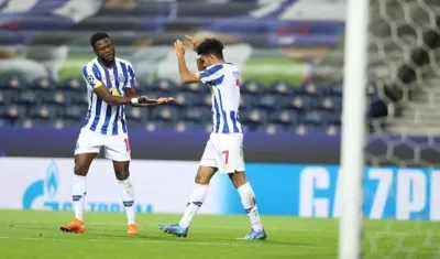 Luis Díaz festeja su gol. 