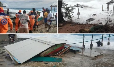 En la imagen, lo que dejo el paso del huracán Eta por San Andrés.