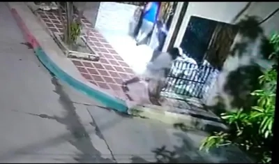 Momento en que se presentó el atraco. 