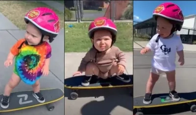 Polly Ana-Gray durante sus salidas a patinar. 