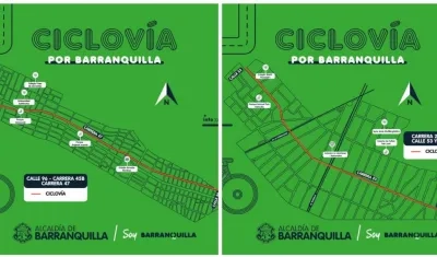 Ciclovía Norte y Sur. 