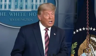 Donald Trump en su intervención del jueves.