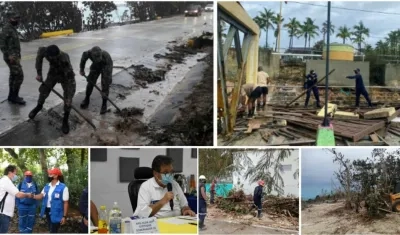 En San Andrés trabaja el sistema nacional de riesgo de desastres.