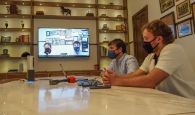 El Alcalde Jaime Pumarejo y el Secretario General, Carlos Acosta.