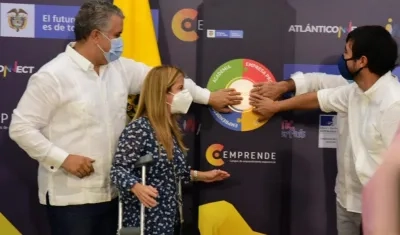 Presidente Duque, Gobernadora Elsa Noguera y Alcalde Pumarejo.