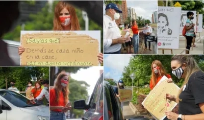 La primera dama del Distrito, Silvana Puello, activó la estrategia Trabajando por los niños del semáforo.