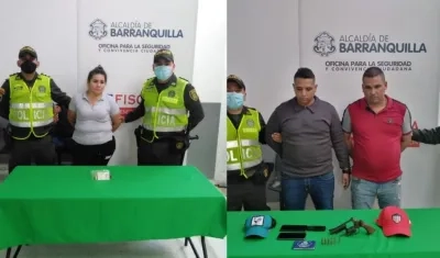 Sandra Johana Chacón Acosta, alias ‘La cucuteña’; y Deiner Stiven Cervantes Maza y Deivis Johan Barragán Marriaga.