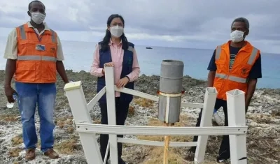 La directora del Ideam, Yolanda González, durante su visita a San Andrés. La funcionaria ya viajó a Bogotá.