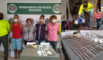 Operativo realizado en el municipio de Santo Tomás permitió la captura de 4 personas e incautación de droga. 