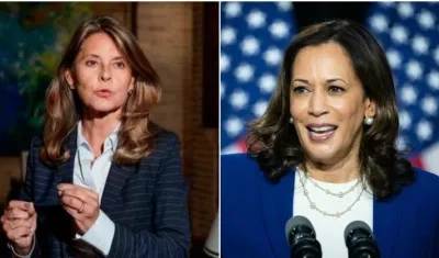 Marta Lucía Ramírez, vicepresidenta de Colombia; y Kamala Harris, vicepresidenta electa de EE.UU.