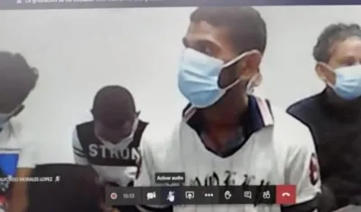 Los imputados durante las audiencias preliminares. 