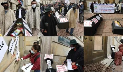 La protesta en Bogotá.