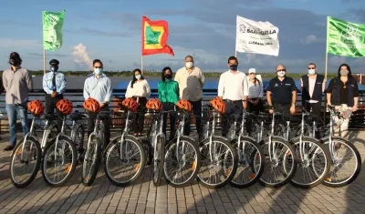 Bicicletas entregadas en el Malecón.