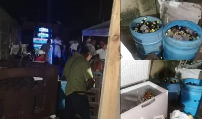 La Policía halló abundante cerveza en el lugar. 