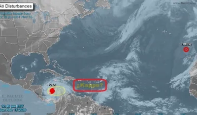 Zona donde podría formarse un nuevo ciclón tropical y avanzar por el Mar Caribe. 