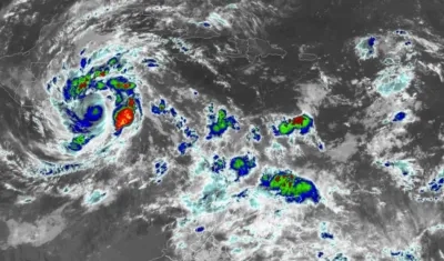 Imagen satelital del huracán al tocar tierra en Nicaragua. 